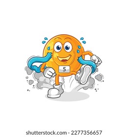 the throat lozenges runner character. cartoon mascot vector