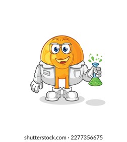 the throat lozenges scientist character. cartoon mascot vector