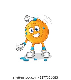 the throat lozenges stretching character. cartoon mascot vector