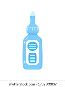 Throat and nose spray. Anti-inflammatory ointment for joints, acne, pain. Refreshing and moisturizing gel. Flat design. Vector illustration.
