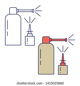 Throat and nose spray icon, medical icon vector illustration.