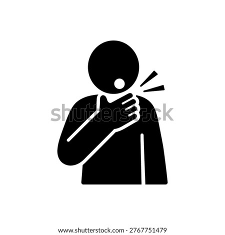 Throat Obstruction Warning Sign Icon Isolated On White Background 