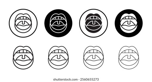 Throat oral mouth icon Outline vector for web ui