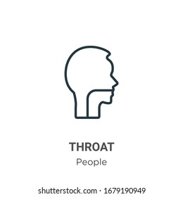 Throat outline vector icon. Thin line black throat icon, flat vector simple element illustration from editable people concept isolated stroke on white background