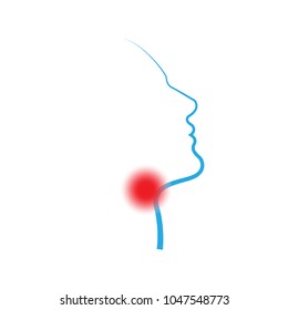 Throat pain illustration. Vector