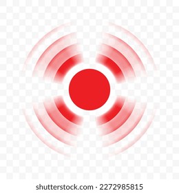 Throat pain or joint pain target red circle vector icon, pain localization spot of sore hurt and ache of toothache, stomach pain and headache