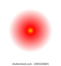 Brustschmerzen oder Gelenkschmerzen Ziel roten Kreis Vektorsymbol, Schmerzlokalisierung Stelle von Schmerzen Schmerzen Schmerzen Schmerzen und Schmerzen von Zahnschmerzen, Bauchschmerzen und Kopfschmerzen