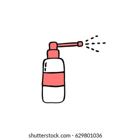 throat spray doodle icon