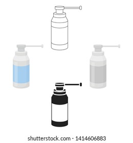 Throat spray icon cartoon,black. Single medicine icon from the big medical, healthcare cartoon,black.