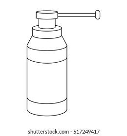 Throat spray icon in outline style isolated on white background. Medicine and hospital symbol stock vector illustration.