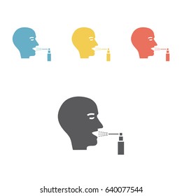 Throat spray icon. Vector sign