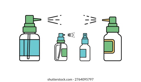 Throat Spray Line art vector simple abstract colorful pattern