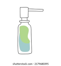 Throat spray vector illustration in doodle style