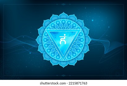 Throat or Vishuddha Chakra-vector Symbol design