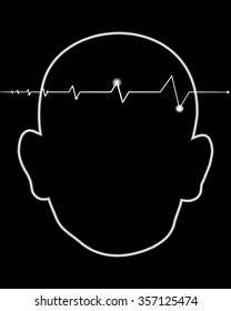 throbbing headache there is shown a beating heart with black background