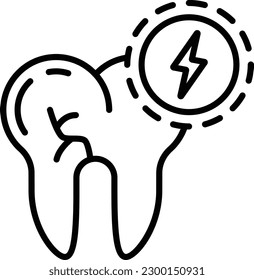 throbbing pain in teeth concept, pulsating tooth Pain vector icon design, Dentistry symbol,Health Care sign, Dental instrument stock illustration 