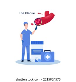 Thrombosis disease concept illustration, plaque affected