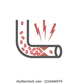 Thrombosezeilensymbol. Vektorzeichen für Web-Grafiken.