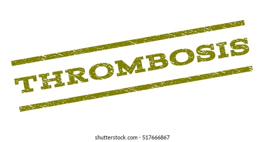 Thrombosis watermark stamp. Text tag between parallel lines with grunge design style. Rubber seal stamp with dust texture. Vector color ink imprint on a white background.