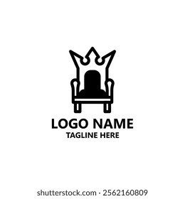 throne chair logo design vector