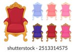 Throne chair vector illustration set