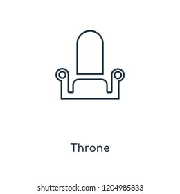 Throne concept line icon. Linear Throne concept outline symbol design. This simple element illustration can be used for web and mobile UI/UX.