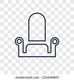 Throne concept vector linear icon isolated on transparent background, Throne concept transparency concept in outline style