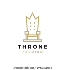 throne crown king logo vector icon illustration