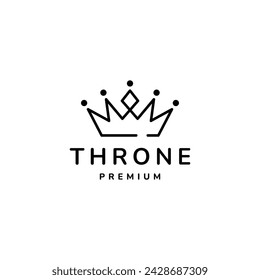 Thron. Kronenlogo Design-Vorlage Vektor-Illustration