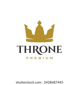 Thron. Kronenlogo Design-Vorlage Vektor-Illustration