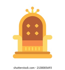 Throne flat icon. Vector throne isolated, royal chair illustration. Vector king throne.