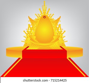 Throne of gold, with red carpet White background - Vector illustration