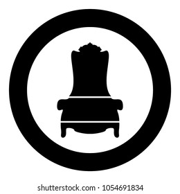 Throne icon black color in circle