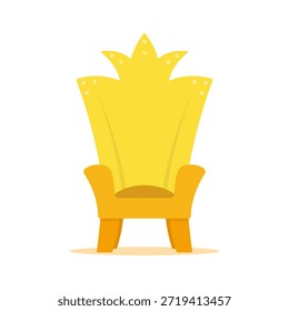 Icono del trono. Silueta de color. Vista frontal. Vector simple ilustración gráfica plana. Objeto aislado sobre un fondo blanco. Aislar.