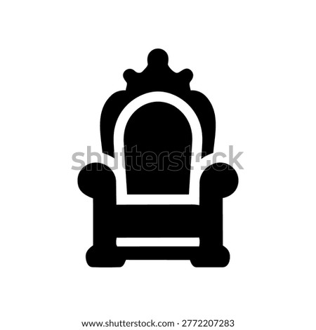 Throne Icon Containing throne chair, king seat, monarchy, and royal icon. Solid icon.