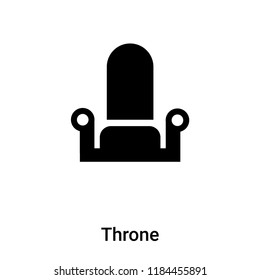 Throne icon vector isolated on white background, logo concept of Throne sign on transparent background, filled black symbol