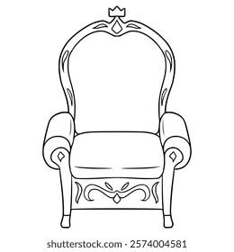 throne illustration hand drawn outline vector