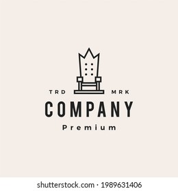 throne king chair hipster vintage logo vector icon illustration