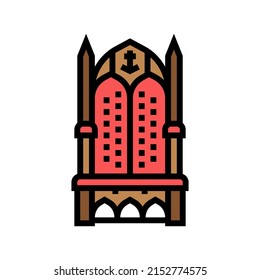 vector de icono de trone king color. signo de rey de trono. ilustración de símbolo aislado