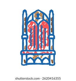 trono rei doodle ícone esboço vetor. trono rei símbolo ilustração