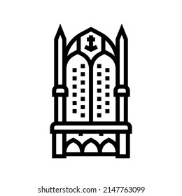throne king line icon vector. throne king sign. isolated contour symbol black illustration