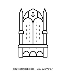 throne king line icon vector. throne king sign. isolated contour symbol black illustration
