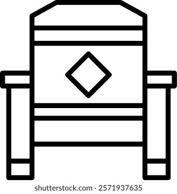 Throne Line Vector Icon Design