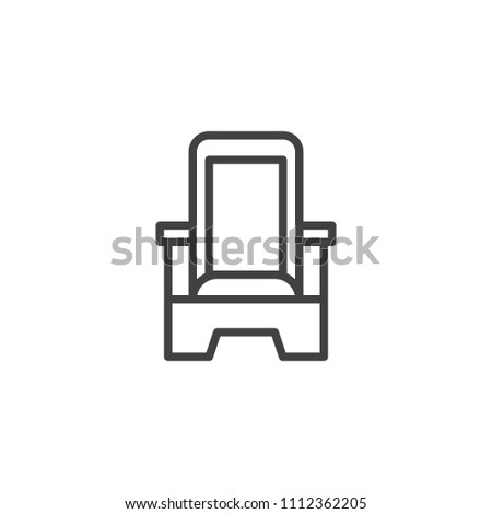 Throne outline icon. linear style sign for mobile concept and web design. Ancient royal throne simple line vector icon. Symbol, logo illustration. Pixel perfect vector graphics