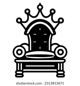 Throne set icon vector glyph royal style furniture