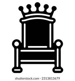 Throne set icon vector glyph royal style furniture