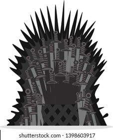 Throne of swords on a white background. Logotype
