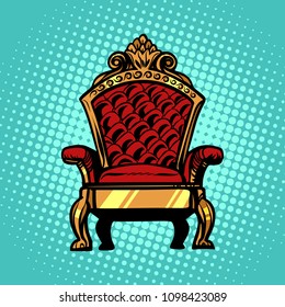 throne, symbol of Royal power. Pop art retro vector illustration kitsch vintage