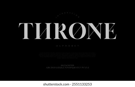 Throne typography beauty fashion elegant minimalist serif italic fonts decorative wedding vintage retro logos. Minimal luxury font alphabet logo. Vector illustration