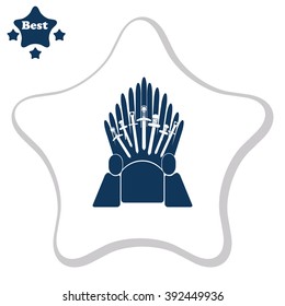 Throne vector icon. Kingdom symbol.